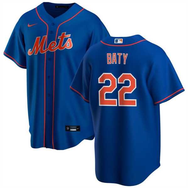 Mens New York Mets #22 Brett Baty Blue Cool Base Stitched Baseball Jersey Dzhi